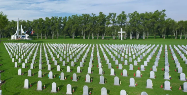 cementerio con arboles alrededor